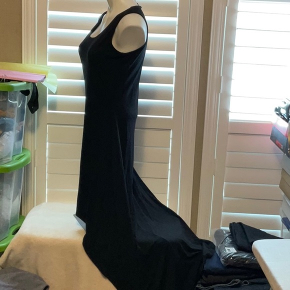 Dots Black Asymmetrical High-Low Sundress - Picture 4 of 6